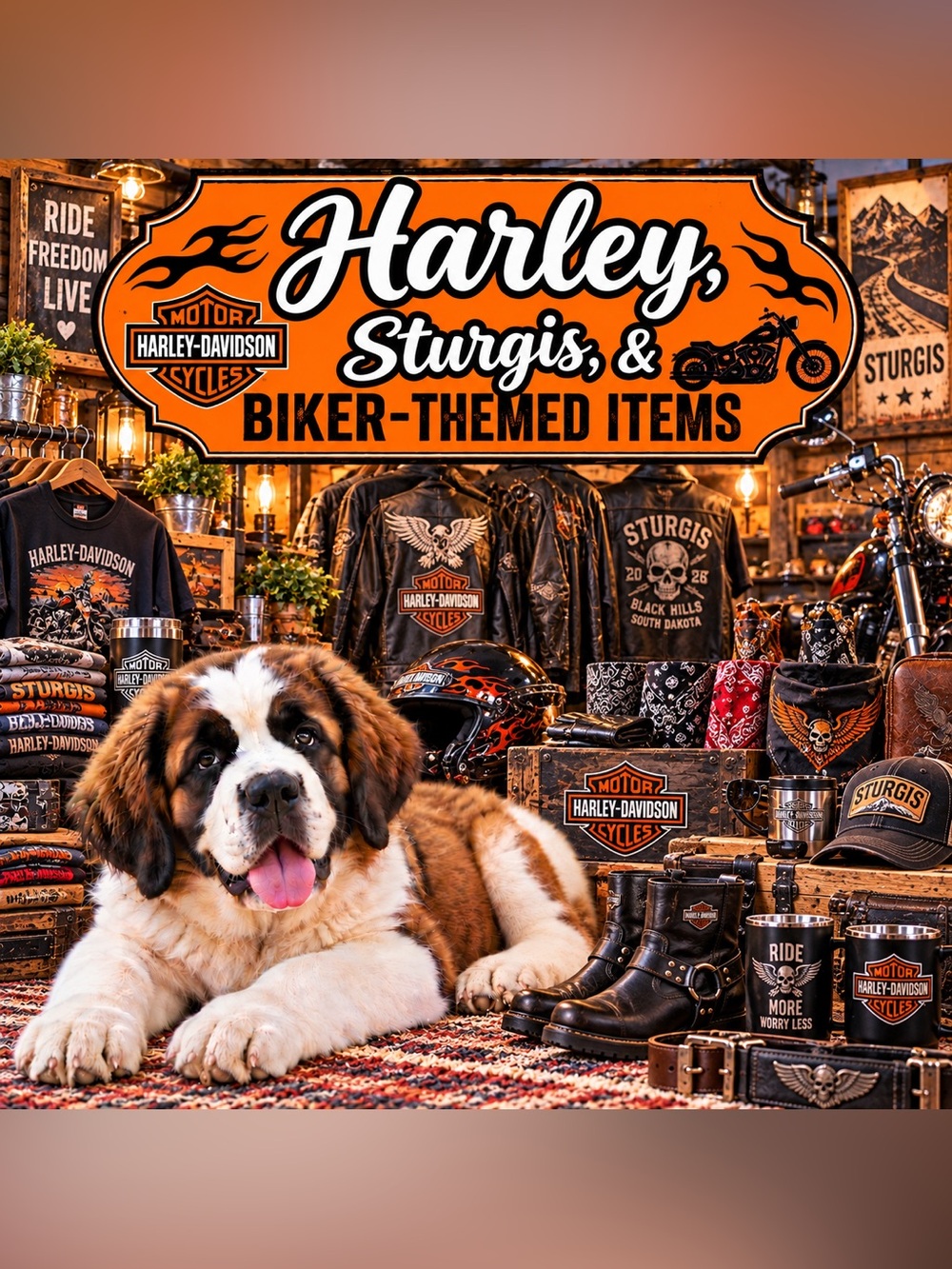 Harley Davidson & biker themed items